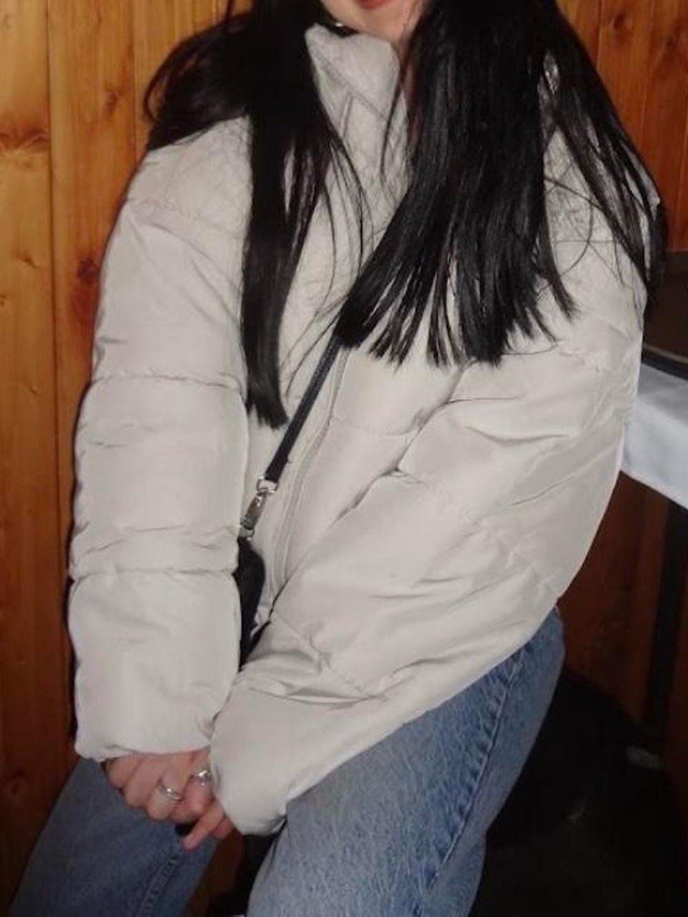 H&M Cream Short Puffer Jacket with High Collar - Picture 6 of 6
